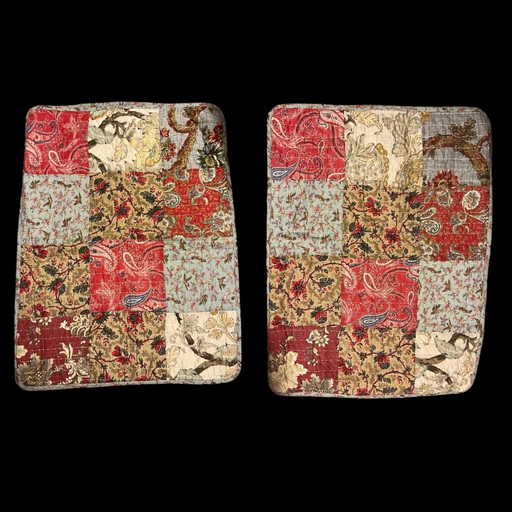 LN chezmoi collection Leslie sham set of 2 standard 20 x 26 floral patchwork